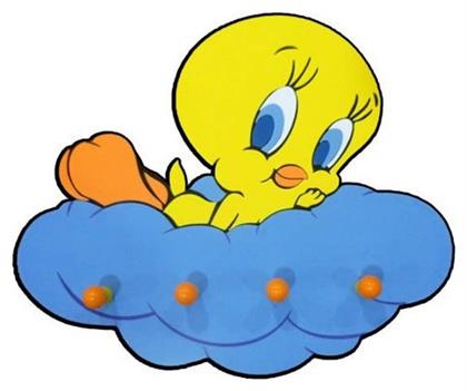 Hollytoon Tweety Παιδική Κρεμάστρα Πολλαπλών Θέσεων Βιδωτή Πλαστική Πολύχρωμη