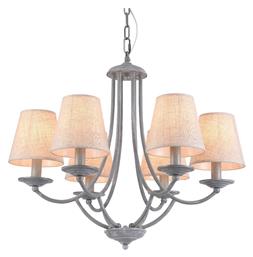 Home Lighting Πολυέλαιος 6xE14 Ø55cm με Καπέλα Γκρι 77-3662