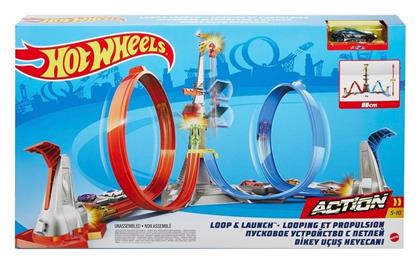 Hot Wheels Πίστα Πίστα Διπλή Εκτόξευση Και Λούπ για 5+ Ετών από το Plus4u