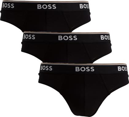 Hugo Boss Ανδρικά Σλιπ Μαύρα Μονόχρωμα 3Pack