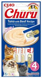 Inaba Ciao Churu Λιχουδιές Σνακ με Βοδινό / Τόνο για Ενήλικες Γάτες 56gr από το Plus4u