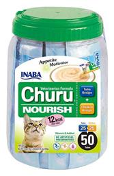 Inaba ΛΙΧΟΥΔΙΕΣ CHURU CAT NOURISH Λιχουδιές Σνακ με Κοτόπουλο / Τόνο για Γάτα 14gr από το Plus4u