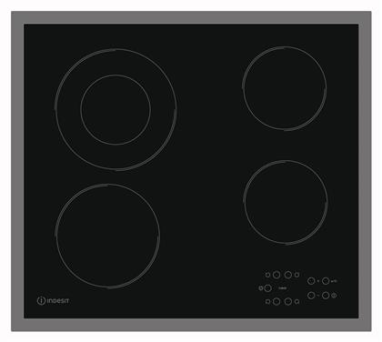 Indesit RI 261 X Κεραμική Εστία Αυτόνομη Inox με Λειτουργία Κλειδώματος 58x51εκ.