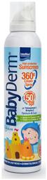 Intermed Αδιάβροχο Βρεφικό Αντηλιακό Spray Babyderm 360 για Πρόσωπο & Σώμα SPF50 200ml