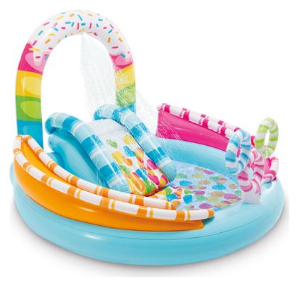 Intex Candyfun Play Center Παιδική Στρογγυλή Πισίνα PVC Φουσκωτή Τιρκουάζ
