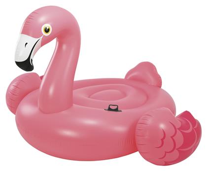 Intex Mega Island Φουσκωτό Ride On Θαλάσσης Flamingo με Χειρολαβές Ροζ 218εκ.