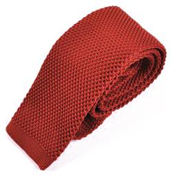 Italian-made straight-cut tie in knitted cotton piqué - Brown από το Silenzio