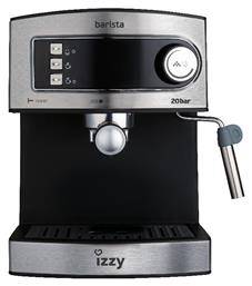 Izzy 6823 Barista Μηχανή Espresso 850W Πίεσης 20bar Ασημί