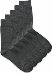 Jack & Jones Ανδρικές Μονόχρωμες Κάλτσες Dark Grey Melange 5Pack