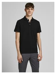 Jack & Jones Ανδρική Μπλούζα Κοντομάνικη Polo Μαύρη από το Spartoo