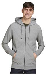 Jack & Jones Ανδρική Φούτερ Ζακέτα με Κουκούλα και Τσέπες Light Grey Melange από το Modivo