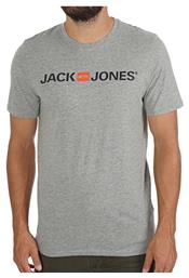 Jack & Jones Ανδρικό T-shirt Γκρι με Λογότυπο