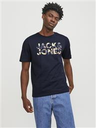 Jack & Jones Ανδρικό T-shirt Κοντομάνικο Navy Μπλε από το SportsFactory