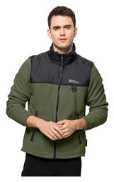 Jack Wolfskin Ανδρική Ζακέτα Fleece με Φερμουάρ Πράσινη