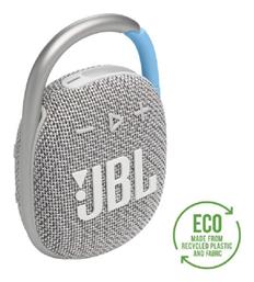 JBL Clip 4 Eco Αδιάβροχο Ηχείο Bluetooth 5W με Διάρκεια Μπαταρίας έως 10 ώρες Λευκό