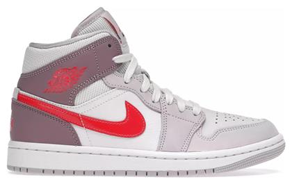 Jordan Air Jordan 1 Retro Mid Γυναικεία Sneakers White / Pink / Crimson