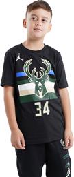Jordan Παιδικό T-shirt για Αγόρι Μαύρο Milwaukee Bucks Giannis