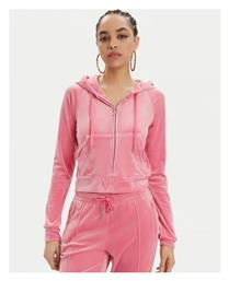 Juicy Couture Madison Γυναικεία Ζακέτα Φούτερ με Κουκούλα Pink Lemonade