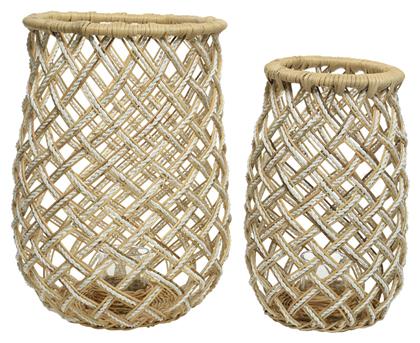 Kaemingk Σετ Φαναράκια Bamboo Επιδαπέδια Μπεζ 2τμχ