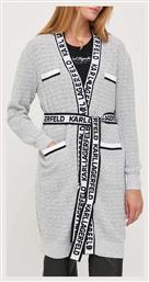 Karl Lagerfeld Γυναικεία Πλεκτή Ζακέτα σε Λευκό Χρώμα