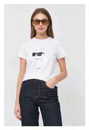 Karl Lagerfeld Γυναικείο T-shirt Λευκό με Στάμπα από το Modivo