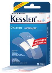 Kessler Aδιάβροχα και Αποστειρωμένα Αυτοκόλλητα Επιθέματα Clinica Discreet+ Antiseptic 20τμχ