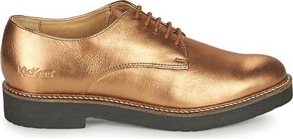Kickers Oxfork Δερμάτινα Ανατομικά Παπούτσια σε Χρυσό Χρώμα