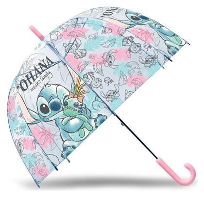 Kids Licensing Παιδική Ομπρέλα Μπαστούνι Disney Stitch Ohana Διάφανη