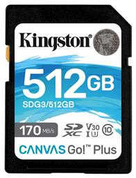 Kingston Canvas Go Plus SDXC 512GB Class 10 U3 V30 UHS-I