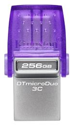 Kingston DataTraveler MicroDuo 3C 256GB USB 3.2 Stick με σύνδεση USB-A & USB-C Μωβ