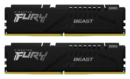 Kingston Fury Beast 16GB DDR5 RAM με 2 Modules (2x8GB) και Ταχύτητα 5600 για Desktop