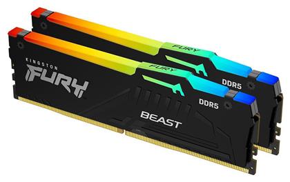 Kingston Fury Beast RGB 16GB DDR5 με 2 Modules (2x8GB)