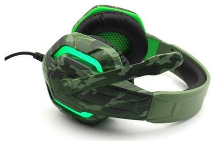 Komc G312 Over Ear Gaming Headset με σύνδεση 2x3.5mm / USB Πράσινο