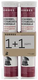 Korres Ginseng Vitamins & Minerals Βιταμίνη για Ενέργεια & Ανοσοποιητικό Μανταρίνι 36 αναβράζοντα δισκία