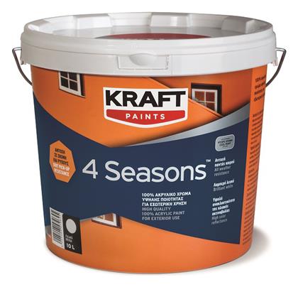 Kraft 4 Seasons Πλαστικό Χρώμα Ακρυλικό για Εξωτερική Χρήση Λευκό 750ml