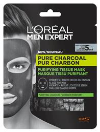 L'Oreal Paris Men Expert Pure Charcoal Purifying Μαύρη Μάσκα Προσώπου για Καθαρισμό 30gr