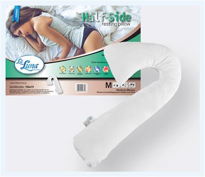 La Luna Μαξιλάρι Θηλασμού & Εγκυμοσύνης The Half-Side Support Pillow Λευκό 150cm