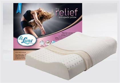 La Luna Relief Orthopedic Μαξιλάρι Ύπνου Memory Foam Ανατομικό Medium Μέτριο 40x60x10cm