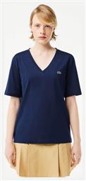 Lacoste Γυναικείο T-shirt με V Λαιμόκοψη Navy Μπλε από το Modivo