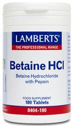 Lamberts Betaine Hci 324mg Pepsin 180 ταμπλέτες