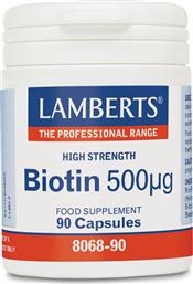 Lamberts Biotin Βιταμίνη για τα Μαλλιά, τo Δέρμα & τα Νύχια 500mcg 90 κάψουλες από το Pharm24