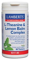 Lamberts L-theanine & Lemon Balm, Για Άγχος & Στρες, 60 Ταμπλέτες