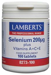 Lamberts Selenium Plus Vitamins A+C+E 200mg 100 ταμπλέτες