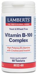 Lamberts Vitamin B-100 Complex Βιταμίνη για Ενέργεια, τα Μαλλιά & τo Δέρμα 60 ταμπλέτες από το Pharm24