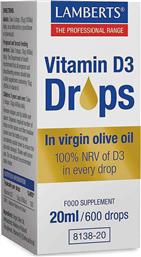 Lamberts Vitamin D3 Drops Βιταμίνη για Ανοσοποιητικό 200iu 20ml από το Pharm24