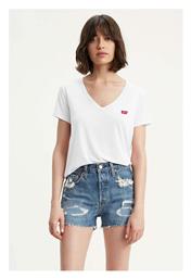 Levi's Γυναικείο T-shirt με V Λαιμόκοψη Λευκό