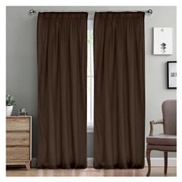 Lino Home Κουρτίνα με Τρέσα Line 902 Dark Brown 145x295εκ.