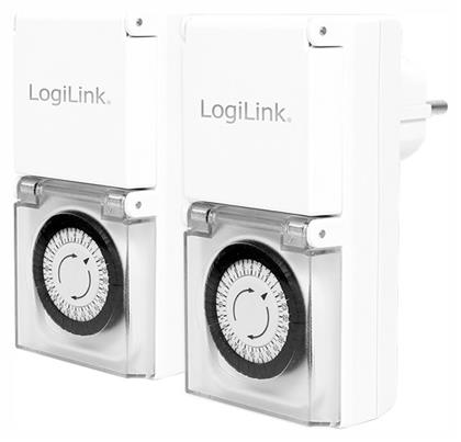 LogiLink Μηχανικός Χρονοδιακόπτης Πρίζας Ημερήσιος Εξωτερικού Χώρου IP44 2 τμχ από το e-shop