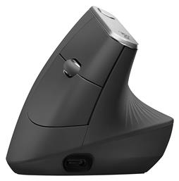 Logitech MX Vertical Ασύρματο & Ενσύρματο Εργονομικό Bluetooth Ποντίκι Μαύρο