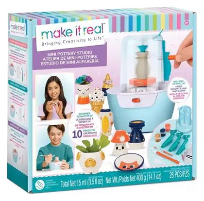 Make It Real Παιδική Χειροτεχνία Real Mini Pottery Studio για Παιδιά 8+ Ετών 4τμχ από το Moustakas Toys